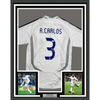Framed Autographed/Signed Roberto Carlos 35x39 Real Madrid White Soccer Jersey Beckett BAS COA by Hall of Fame Sports Memorabilia