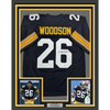 Framed Autographed/Signed Rod Woodson 35x39 Pittsburgh Black Football Jersey JSA COA
