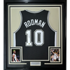 Framed Autographed/Signed Dennis Rodman 35x39 San Antonio Black Basketball Jersey PSA/DNA COA