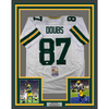 Framed Autographed/Signed Romeo Doubs 35x39 Green Bay White Football Jersey JSA COA