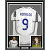Framed Autographed/Signed Ronaldo Nazario 35x39 Real Madrid White Soccer Jersey Beckett BAS COA by Hall of Fame Sports Memorabilia