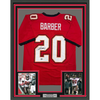 Framed Autographed/Signed Ronde Barber 35x39 Tampa Bay Red Football Jersey Beckett BAS COA by Hall of Fame Sports Memorabilia