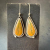 Royston Ribbon Turquoise Earrings |Teardrop Silver Dangles by mend metalworks