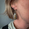 Royston Turquoise Earrings | Hand-Cut Teardrops with Sculpted Silver Border by mend metalworks