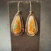 Royston Turquoise Earrings | Hand-Cut Teardrops with Sculpted Silver Border by mend metalworks