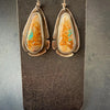 Royston Turquoise Earrings | Hand-Cut Teardrops with Sculpted Silver Border by mend metalworks