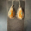 Royston Turquoise Earrings | Hand-Cut Teardrops with Sculpted Silver Border by mend metalworks