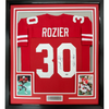 Framed Autographed/Signed Mike Rozier 35x39 Heisman 1983 Nebraska Red College Football Jersey JSA COA by Hall of Fame Sports Memorabilia