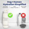 Dog + Human Water Bottle with Detachable Dog Bowl by Rubyloo