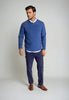 Rugvee Pullover V-Neck Sweatshirt - Tokyo Blue by Buki