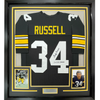 Framed Autographed/Signed Andy Russell 2x Super Bowl Champs 35x39 Pittsburgh Black Football Jersey JSA COA by Hall of Fame Sports Memorabilia