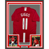 Framed Autographed/Signed Ryan Giggs 35x39 Manchester United Red Soccer Jersey Beckett BAS COA by Hall of Fame Sports Memorabilia