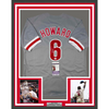 Framed Autographed/Signed Ryan Howard 35x39 Philadelphia Grey Baseball Jersey JSA COA