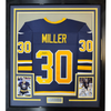 Framed Autographed/Signed Ryan Miller 35x39 Buffalo Blue Hockey Jersey JSA COA by Hall of Fame Sports Memorabilia