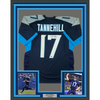 Framed Autographed/Signed Ryan Tannehill 35x39 Tennessee Dark Blue Football Jersey Beckett BAS COA