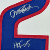 Framed Autographed/Signed Ryne Sandberg HOF 05 35x39 Chicago White Baseball Jersey JSA COA