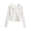Lucyever Y2K Slim Fit Cropped Zip-Up Hoodie