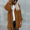 Double Fleece Plush Hooded Cardigan Jacket Women by FitiqueFit