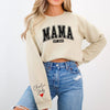 Mama Est Sweatshirt With Kids Names on Sleeve by EnjoyMyDesign LLC
