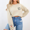 Girl Mom Sweatshirt With Kids Name on Sleeve by EnjoyMyDesign LLC