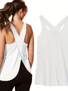 Women's Solid Wrap Back Sports Tank Top