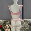 Ellolace Erotic Women's Lingerie Embroidery Lace Sexy Transparent Bra Ruffle Strap Fancy Garter Super Hot Full Underwear