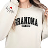 Grandma Est Sweatshirt With Grandkids Names on Sleeve by EnjoyMyDesign LLC