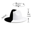 Black White Modern Unisex Fedora Hat Women Unisex Wide Brim Party Cowboy Cap Men Gentleman Wedding Hat Two Colors Fedora Hat Solid Color Wide Brim Winter Autumn Hat by Stevvex