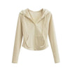 Lucyever Y2K Slim Fit Cropped Zip-Up Hoodie
