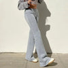Low-Waisted Solid Flare Boot-Cut Pants Women by FitiqueFit