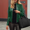Women’s Slim Fit Faux Leather Moto Jacket by FitiqueFit