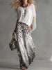 Chiffon Puff-Sleeve Top & Wide-Leg Pants Set – 15 Colors by FitiqueFit