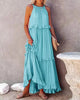 Elegant Apricot Ruffle Maxi Dress by FitiqueFit