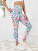 Printed High-Waist Pocket Fitness Pants Women