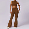 Women Athletic Wear High Waist Leggings And Top Two Piece Set Seamless Gym Tracksuit