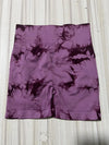 Women's Tie Dye Ruched High Waist Sports Shorts