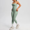 Women 2pcs Patchwork Sport Yoga Suit Training Tummy Tuck and Hip Lift