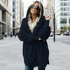 Double Fleece Plush Hooded Cardigan Jacket Women by FitiqueFit
