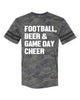 Football Beer & Game Day Cheer Graphic Tee by Anchored Grace Boutique
