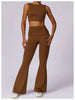 Women Athletic Wear High Waist Leggings And Top Two Piece Set Seamless Gym Tracksuit