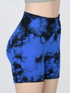 Women's Tie Dye Ruched High Waist Sports Shorts