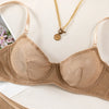 Ellolace Sexy Lingerie 2 Pieces Sexy Hot Bra And Panties Sets Khaki Female Intimate Sexy Complete Mesh French Underwear
