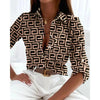 Women’s Printed Long-Sleeve Lapel Shirt | Casual Elegant Blouse by FitiqueFit