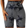 Women's Tie Dye Ruched High Waist Sports Shorts