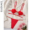 Ellolace Erotic Lingerie Ultra Sexy Adult Towel Embroidery Love Heart Bra Thongs Sissy Pure Desire Onlyfans Outfits Hot Costume