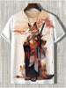 Samurai Cat Graphic T-Shirt – Japanese Style 3D Print Men's Tee by FitiqueFit