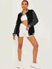 Women’s Oversize Solid Color Baseball Jacket by FitiqueFit