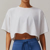 Quick Dry Cropped loose Yoga Tee for Active Women