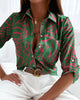 Women’s Stripe Print Long-Sleeve Blouse by FitiqueFit