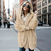 Double Fleece Plush Hooded Cardigan Jacket Women by FitiqueFit